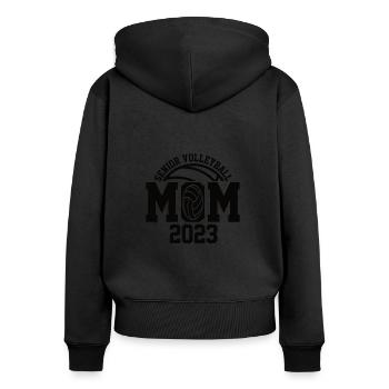 Volleyball Mutter 2023 Sport Spiel Mama - Frauen Premium Bio Zip Hoodie - Schwarz - Hinten - Julia (174cm)