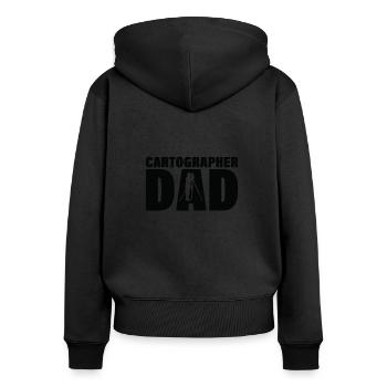 Job - Papa cartographe - Sweat à capuche zippé Premium bio Femme - noir - Dos - Julia (174cm)