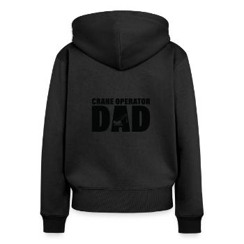Job - Kranbetreiber Vater - Frauen Premium Bio Zip Hoodie - Schwarz - Hinten - Julia (174cm)