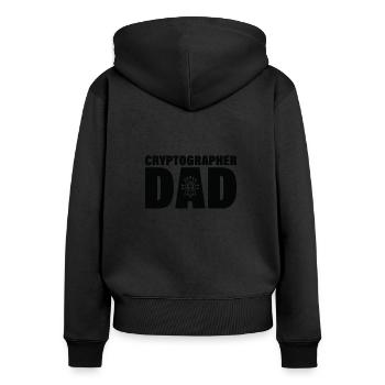 Job - Kryptograph Dad - Sweat à capuche zippé Premium bio Femme - noir - Dos - Julia (174cm)