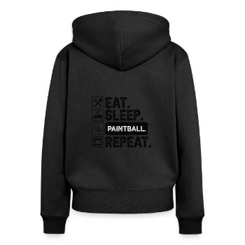 Paintball Geschenk Paintballer Paintballspieler - Frauen Premium Bio Zip Hoodie - Schwarz - Hinten - Julia (174cm)