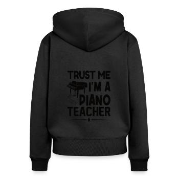 Pianist Klavierspieler Klavier Piano Lehrer - Frauen Premium Bio Zip Hoodie - Schwarz - Hinten - Julia (174cm)