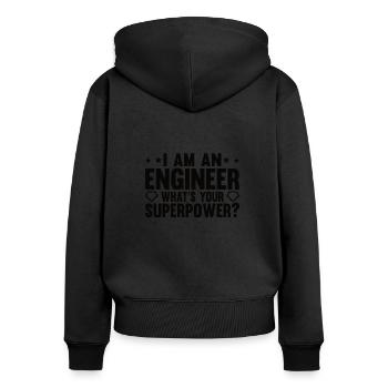 Ingenieur Gehirn Maschinenbau Elektrotechnik Mathe - Frauen Premium Bio Zip Hoodie - Schwarz - Hinten - Julia (174cm)