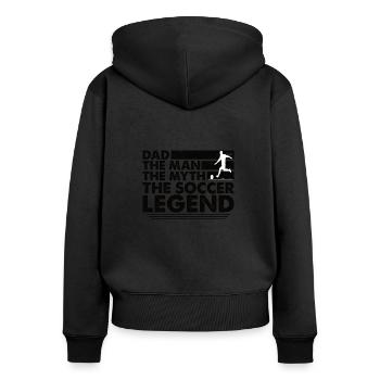 Vater Fußball Papa Fußballspieler - Frauen Premium Bio Zip Hoodie - Schwarz - Hinten - Julia (174cm)
