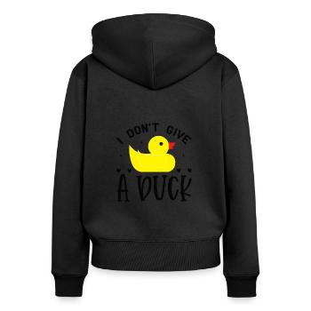 Entenfamilie Gummienten Badeente Entchen - Frauen Premium Bio Zip Hoodie - Schwarz - Hinten - Julia (174cm)
