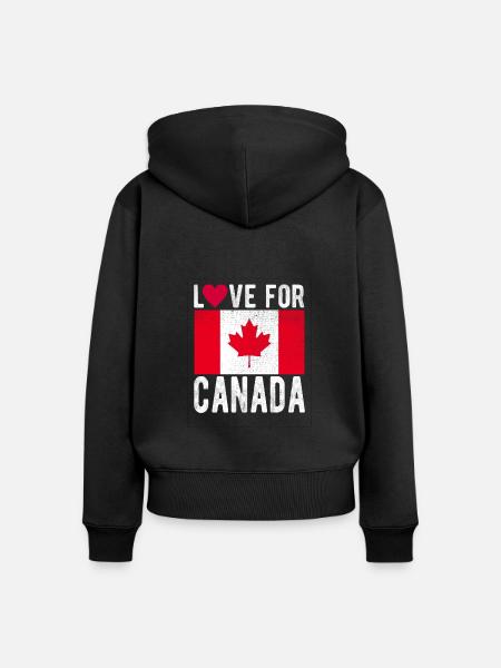 Kanada Fahne - Frauen Premium Bio Zip Hoodie - Schwarz