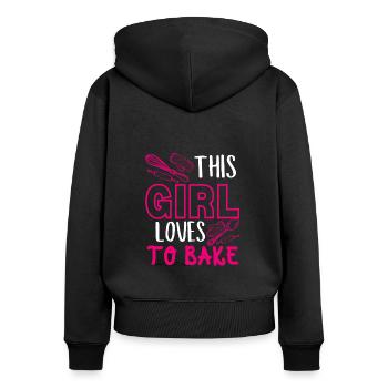 Dieses Mädchen Liebt Es, Küchen -Utensilien - Frauen Premium Bio Zip Hoodie - Schwarz - Hinten - Julia (174cm)
