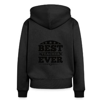 Math Physique Chimie Sport Biologie Enseignant Profession - Sweat à capuche zippé Premium bio Femme - noir - Dos - Julia (174cm)