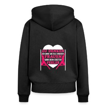 Pole Dance Poledancing Bin nicht wie alle Frauen - Frauen Premium Bio Zip Hoodie - Schwarz - Hinten - Julia (174cm)