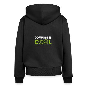 Le compost est cool, vermiculture de l’éleveur - Sweat à capuche zippé Premium bio Femme - noir - Dos - Julia (174cm)
