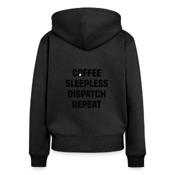 Bester Disponent Spruch Kaffee Beruf Logistik - Frauen Premium Bio Zip Hoodie - Schwarz - Hinten - Julia (174cm)