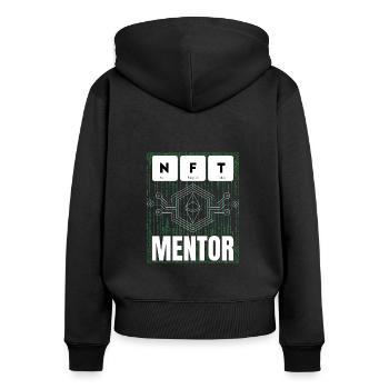 NFT Mentor Nicht Fungibles Token Für Virtuelles - Frauen Premium Bio Zip Hoodie - Schwarz - Hinten - Julia (174cm)