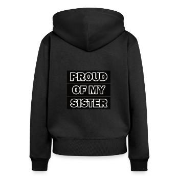 Pride Frère Soeur Jumeaux Frères et sœurs - Sweat à capuche zippé Premium bio Femme - noir - Dos - Julia (174cm)