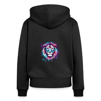 Léo Art Peinture - Sweat à capuche zippé Premium bio Femme - noir - Dos - Julia (174cm)