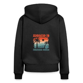 Addicted To Portable Homes, Collecting Shells - Women's Premium Organic Zip Hoodie - black - Back - Julia (174cm)