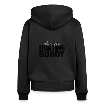 Jäger Papa Sohn Vater Jagd Jagen - Frauen Premium Bio Zip Hoodie - Schwarz - Hinten - Julia (174cm)