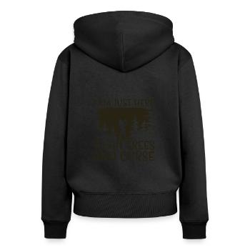 Golf Golfer Gift Hobby Club Quote - Women's Premium Organic Zip Hoodie - black - Back - Julia (174cm)