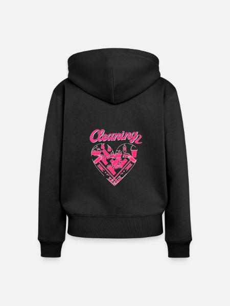 Haushälterin Zimmermädchen Putzfrau - Frauen Premium Bio Zip Hoodie - Schwarz