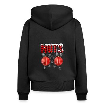 Nüsse Kastanien Weihnachtspaare Passen - Frauen Premium Bio Zip Hoodie - Schwarz - Hinten - Julia (174cm)