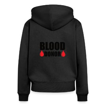 Blood donation Blood donations Blood donors - Women's Premium Organic Zip Hoodie - black - Back - Julia (174cm)