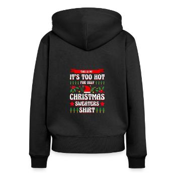 Tun Oder Nicht, Es Gibt Keinen Versuch - Frauen Premium Bio Zip Hoodie - Schwarz - Hinten - Julia (174cm)