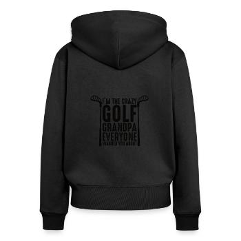 Golfer Opa Golfen Golf Sport Golfclub Rentner - Frauen Premium Bio Zip Hoodie - Schwarz - Hinten - Julia (174cm)