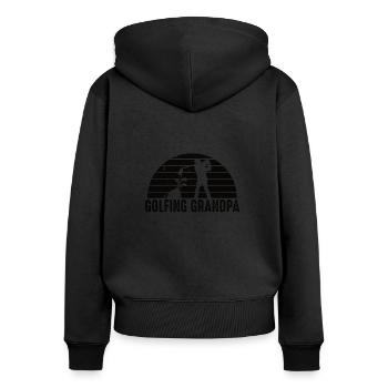 Golfer Opa Golfen Golf Sport Golfclub Rentner - Frauen Premium Bio Zip Hoodie - Schwarz - Hinten - Julia (174cm)