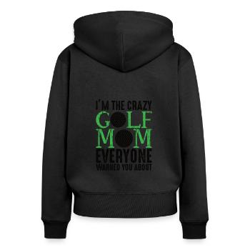 Golfspieler Golfer Golfschläger Golfen Golf Mutter - Frauen Premium Bio Zip Hoodie - Schwarz - Hinten - Julia (174cm)