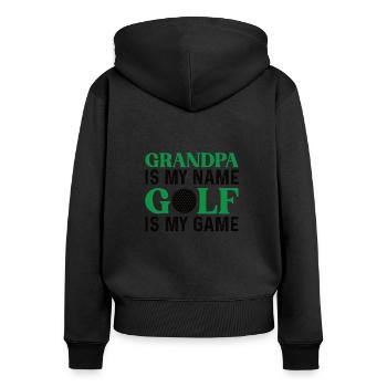 Golfer Opa Golfen Golf Sport Golfclub Rentner - Frauen Premium Bio Zip Hoodie - Schwarz - Hinten - Julia (174cm)