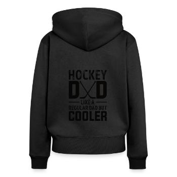 Eishockey Papa Eishockeyspieler Vater Geschenk - Frauen Premium Bio Zip Hoodie - Schwarz - Hinten - Julia (174cm)