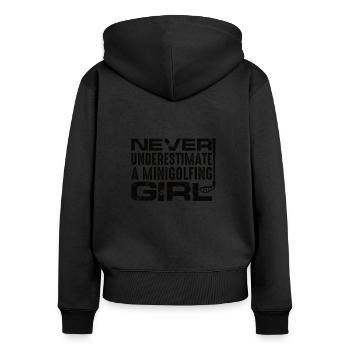 MINIGOLF GOLFEUR GOLFEUR -GOLFEUR -GOLFEUR -GOLFEUR - Sweat à capuche zippé Premium bio Femme - noir - Dos - Julia (174cm)
