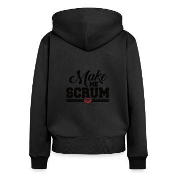 Rugby players rugby ball team game club - Women's Premium Organic Zip Hoodie - black - Back - Julia (174cm)