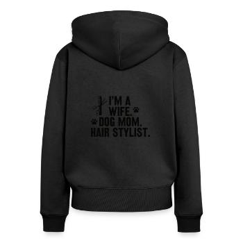 Ehefrau Hundebesitzerin Friseurin Friseur Haare - Frauen Premium Bio Zip Hoodie - Schwarz - Hinten - Julia (174cm)