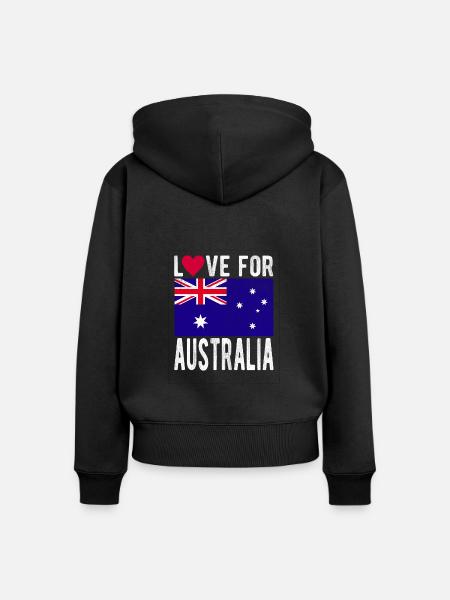 Australien Souvenir - Frauen Premium Bio Zip Hoodie - Schwarz