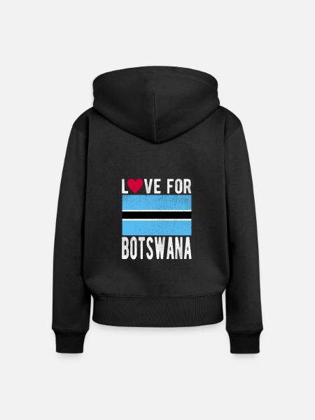 Botswana Souvenir - Frauen Premium Bio Zip Hoodie - Schwarz