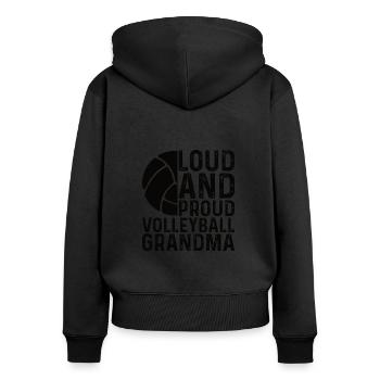 Fière Volleyball Grand-mère Fête des mères Joueuse de volleyball Grand-mère - Sweat à capuche zippé Premium bio Femme - noir - Dos - Julia (174cm)