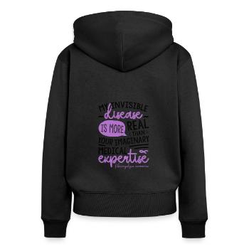 My Invisible Disease Fibromyalgia Awareness - Women's Premium Organic Zip Hoodie - black - Back - Julia (174cm)
