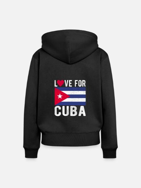 Kuba Souvenir - Frauen Premium Bio Zip Hoodie - Schwarz