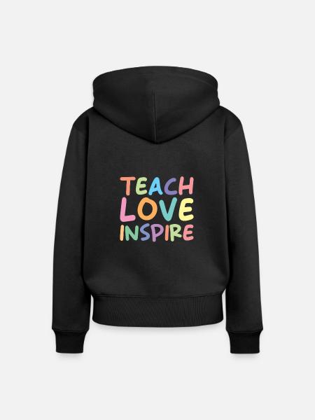 Lehren Liebe Inspirieren - Frauen Premium Bio Zip Hoodie - Schwarz
