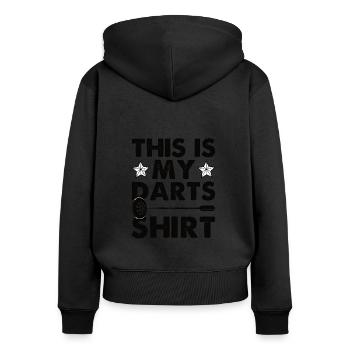 Drôle de fléchette disant Dartboard Darts Cadeau - Sweat à capuche zippé Premium bio Femme - noir - Dos - Julia (174cm)