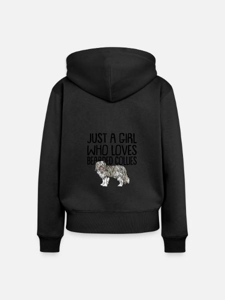Bearded Collie - Frauen Premium Bio Zip Hoodie - Schwarz