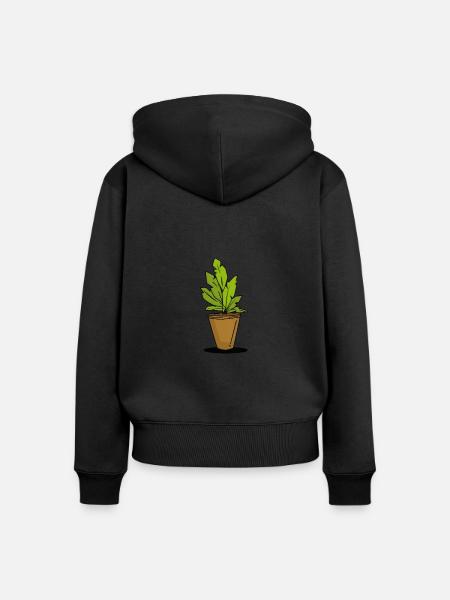 Pflanze Zimmerpflanze - Frauen Premium Bio Zip Hoodie - Schwarz