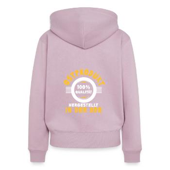 Ostprodukt Ostdeutscher Spruch DDR Ostdeutschland - Frauen Premium Bio Zip Hoodie - Altrosa - Hinten - Julia (174cm)