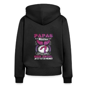 Papas Mädchen Ich War Einmal Sein Engel Jetzt Ist - Frauen Premium Bio Zip Hoodie - Schwarz - Hinten - Julia (174cm)