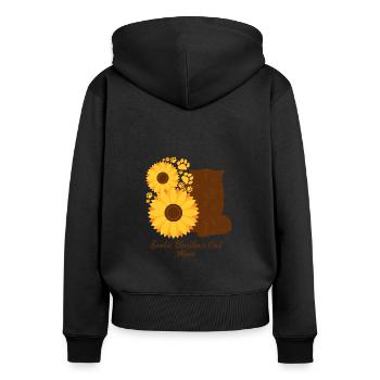 Sunflower Mom - Exotic Shorthair Cat - Women's Premium Organic Zip Hoodie - black - Back - Julia (174cm)