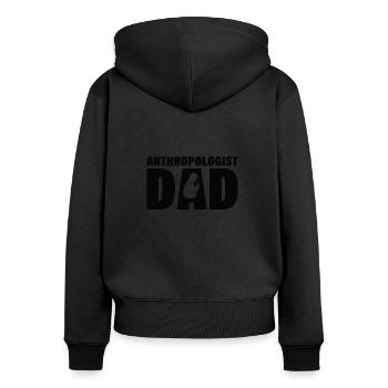 Job - Anthropologe Papa - Frauen Premium Bio Zip Hoodie - Schwarz - Hinten - Julia (174cm)