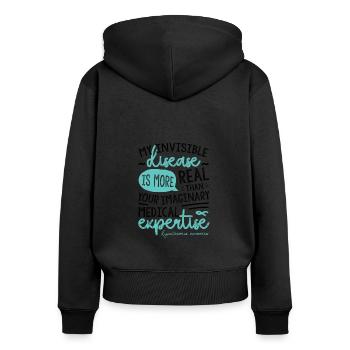 My Invisible Disease Dysautonomia Awareness - Women's Premium Organic Zip Hoodie - black - Back - Julia (174cm)