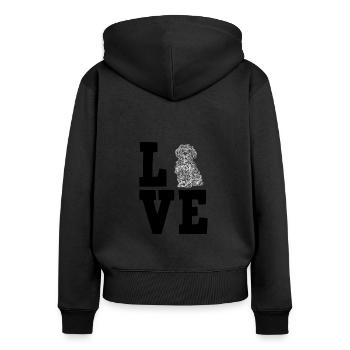 Bolonka Tsvetna - Sweat à capuche zippé Premium bio Femme - noir - Dos - Julia (174cm)