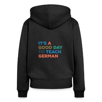 Teaching German teachers - Women's Premium Organic Zip Hoodie - black - Back - Julia (174cm)