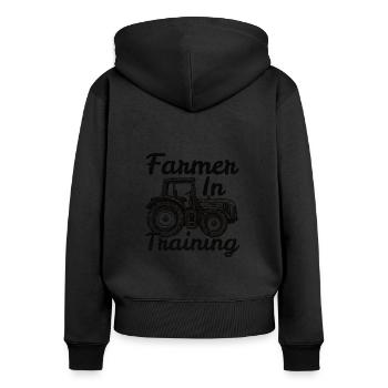 Farmer Tractor Agriculture Farmer Tractor Farm - Women's Premium Organic Zip Hoodie - black - Back - Julia (174cm)